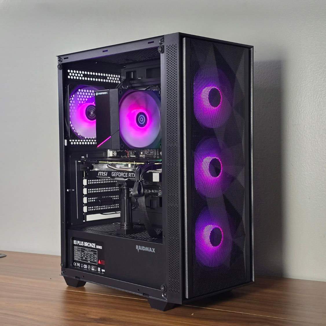 Steel City Computers PC101 gaming PC build, RTX 2070 Super — full build, angled view