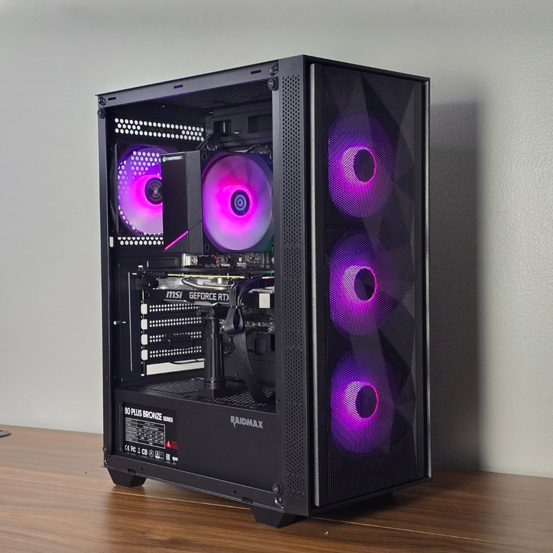 Steel City Computers PC101 gaming PC build, RTX 2070 Super — full build, angled view