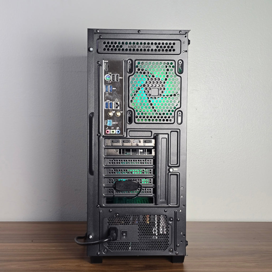 Steel City Computers PC101 gaming PC build, RTX 2070 Super — rear I/O panel